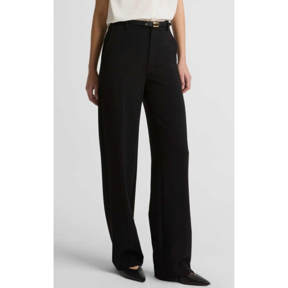 Vince Womens Straight Leg Dress Pants Trousers Size S Black Polyester NWT